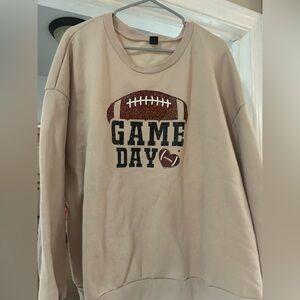 SHEIN Cream 'Game Day' Sweatshirt